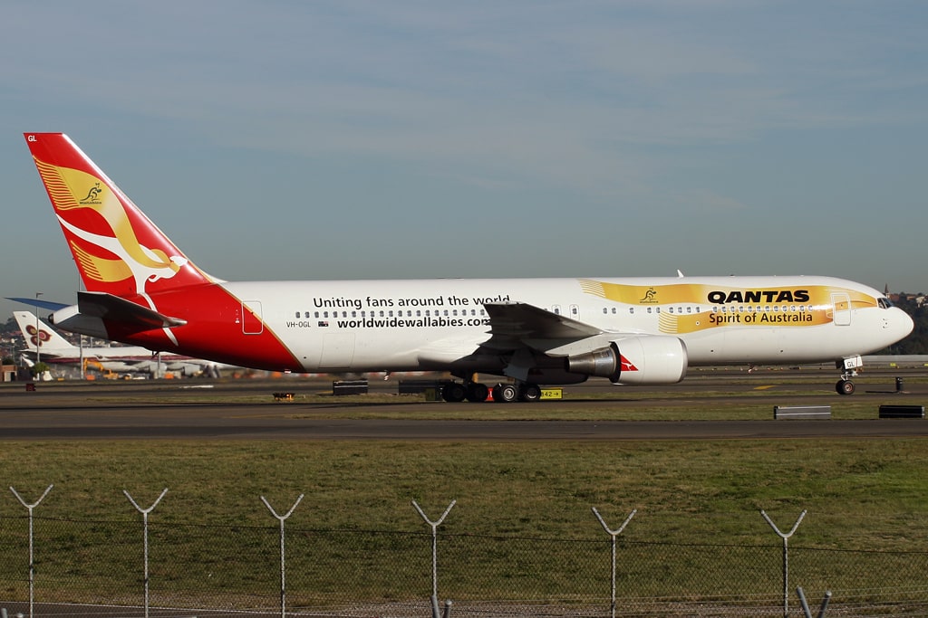 Qantas Boeing 767-300ER in Qantas WorldWide Wallabies livery